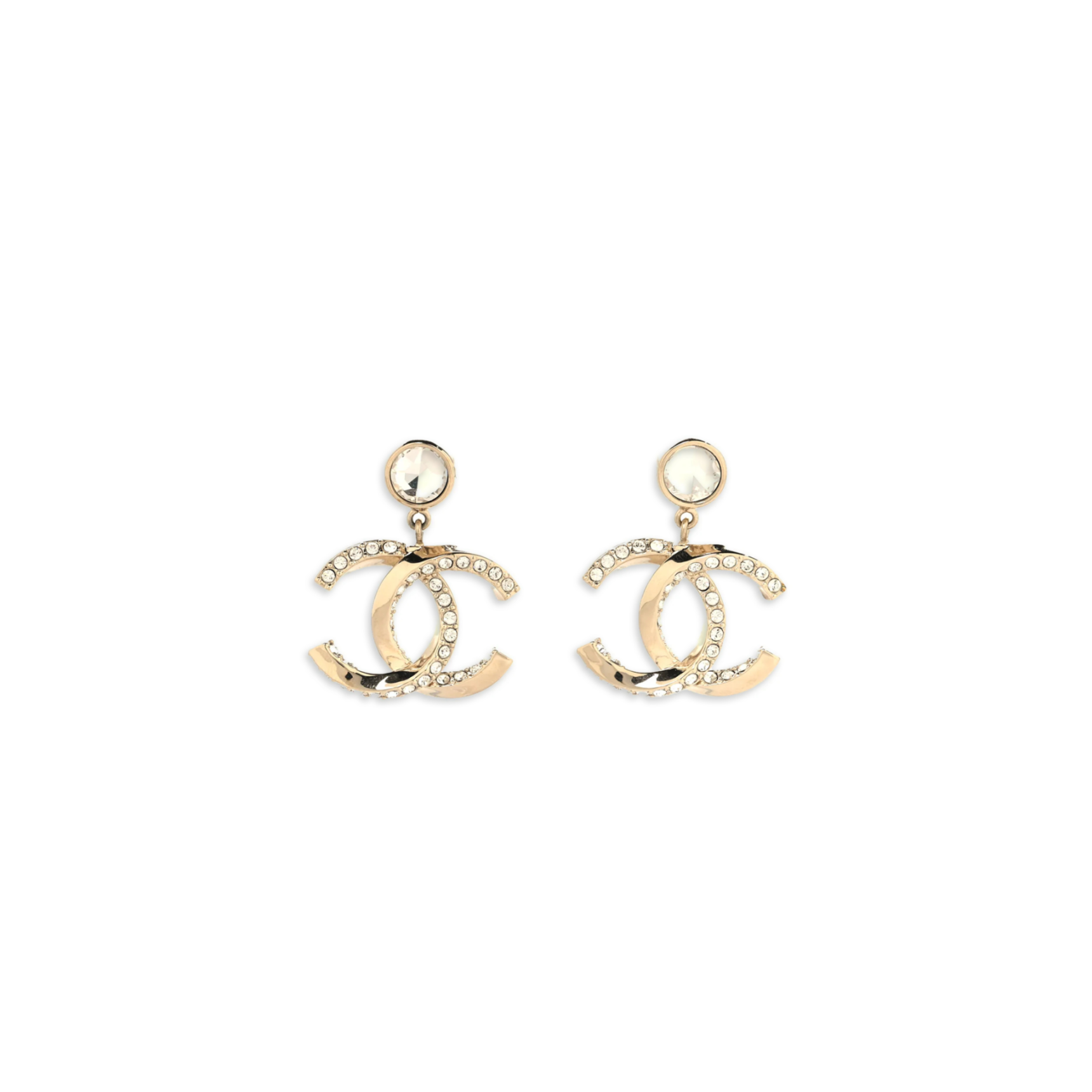 Ch**el crystal cc earrings aba209